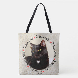 Bolsa Tote Eu amo gatos