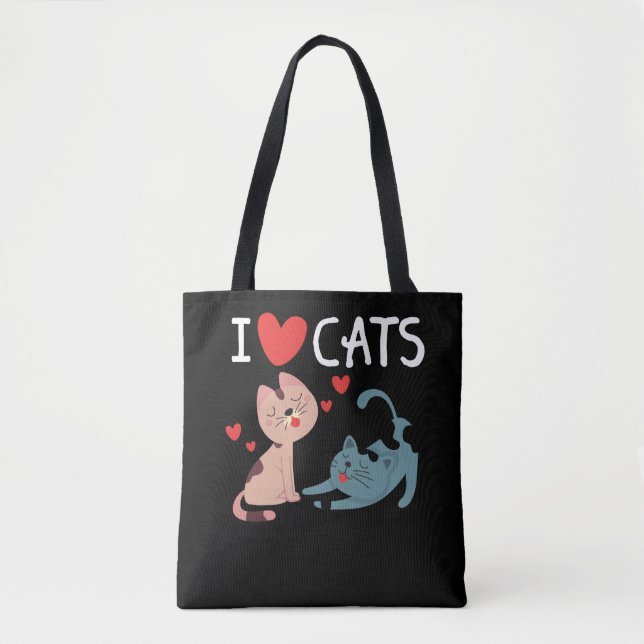 Bolsa Tote Eu Amo Gatos - Eu Amo Gatinhos (Frente)