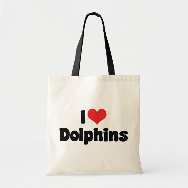 Bolsa Tote Eu Amo Golfinhos Cardíacos - Golfinho Lover (Frente)