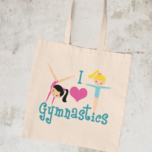Bolsa Tote Eu Amo Gymnast Bonito De Ginástica (Criador carregado)