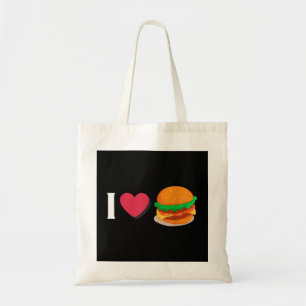 Bolsa Tote Eu Amo Hambúrguer Cheeseburger Alimentação Não Sau