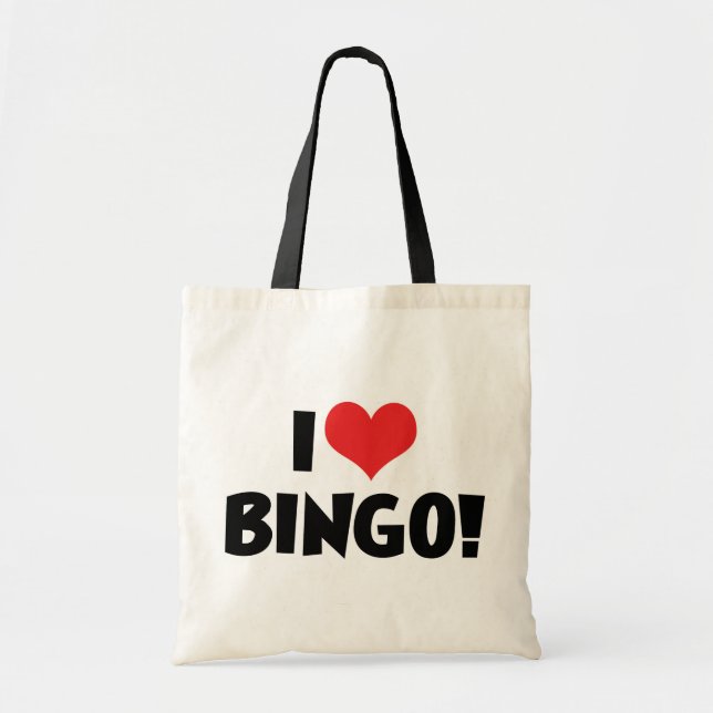 Bolsa Tote Eu Amo Heart Bingo! - Amantes de Bingo (Frente)