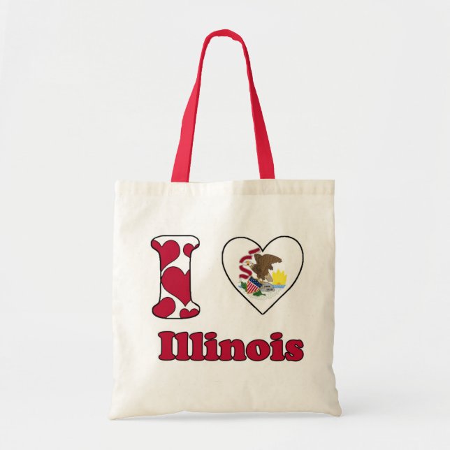 Bolsa Tote Eu amo Illinois (Frente)