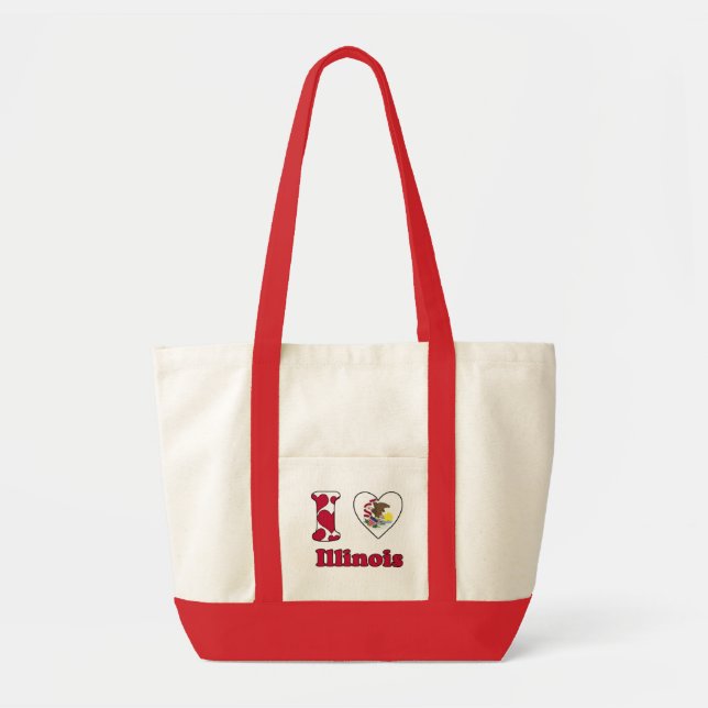 Bolsa Tote Eu amo Illinois (Frente)