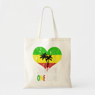 Bolsa Tote Eu Amo Jamaica One Love Palm Tree Reggage