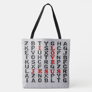 Bolsa Tote Eu Amo Jesus, Palavra, Procure Christian Impressã