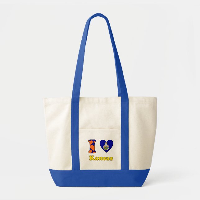 Bolsa Tote Eu amo Kansas (Frente)