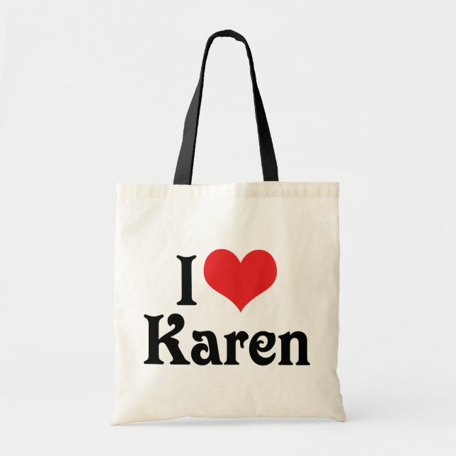 Bolsa Tote Eu Amo Karen (Frente)