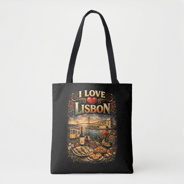 Bolsa Tote Eu Amo Lisboa (Frente)