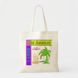 Bolsa Tote "Eu amo Los Angeles" Sun Palm Tree & Surfer #2 Bag