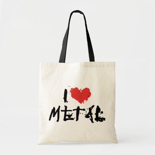 Bolsa Tote Eu Amo Metal (Frente)