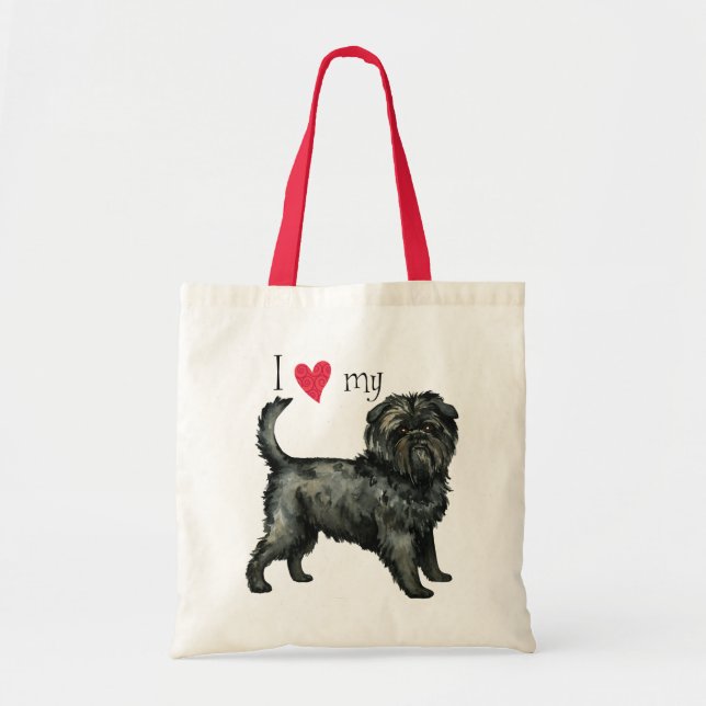 Bolsa Tote Eu amo meu Affenpinscher (Frente)