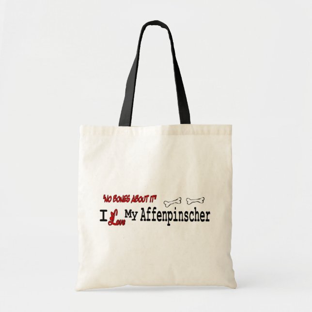 Bolsa Tote Eu Amo Meu Affenpinscher (Frente)