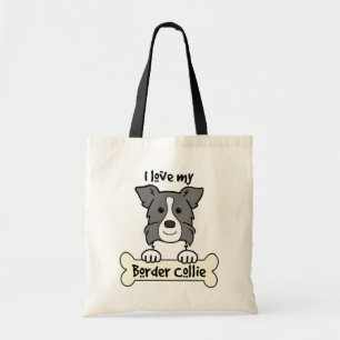 Bolsa Tote Eu amo meu border collie
