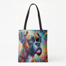 Eu Amo Meu Boxer Arte Pop Cachorro Personalizado