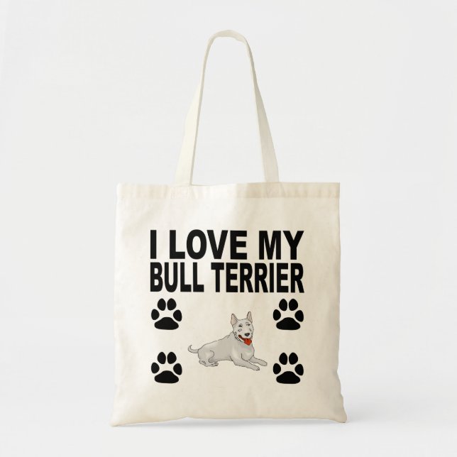 Bolsa Tote Eu amo meu bull terrier (Frente)