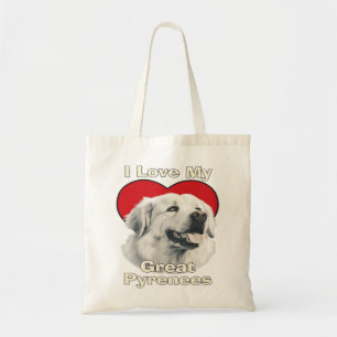 Bolsa Tote Eu amo meu cachorro Grande Pirineus