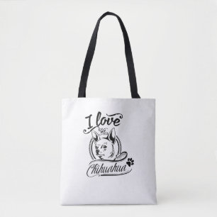 Bolsa Tote Eu Amo Meu Chihuahua - Amor De Cachorro De Pata De