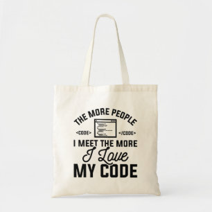 Bolsa Tote Eu Amo Meu Código
