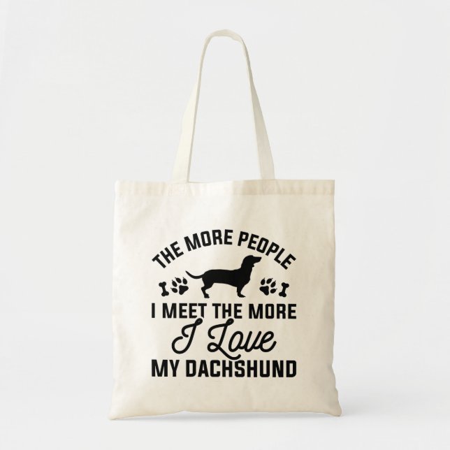 Bolsa Tote Eu Amo Meu Dachshund (Frente)