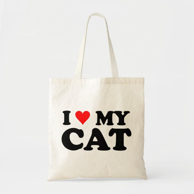 Bolsa Tote Eu Amo Meu Gato (Frente)