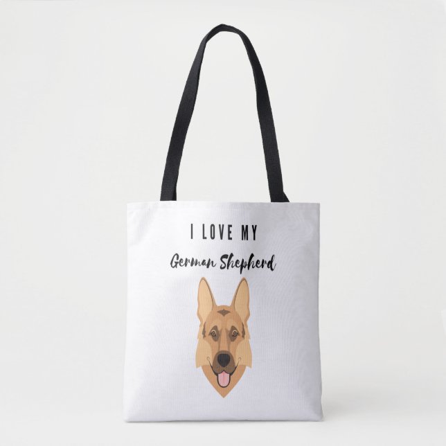 Bolsa Tote Eu Amo Meu German shepherd (Frente)