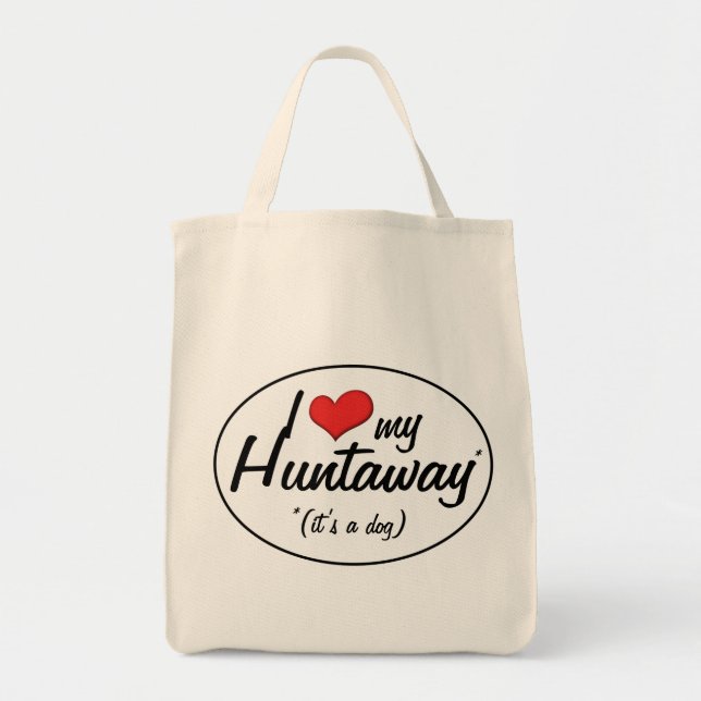 Bolsa Tote Eu amo meu Huntaway (é um cão) (Frente)