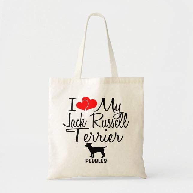 Bolsa Tote Eu Amo Meu Jack Russell Terrier (Frente)