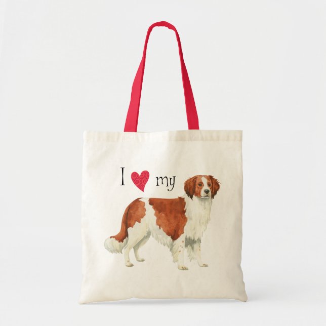 Bolsa Tote Eu amo meu Kooikerhondje (Frente)