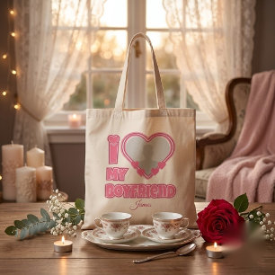 Bolsa Tote Eu Amo Meu Namorado Personalizado – Adicionar Foto