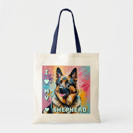 Bolsa Tote Eu amo meu Pastor Alemão
