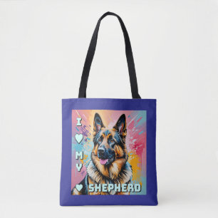 Bolsa Tote Eu amo meu Pastor Alemão