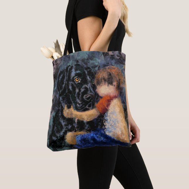Bolsa Tote Eu Amo Meu Pet - Abstrato Art Modern Style Paintin (Close Up)