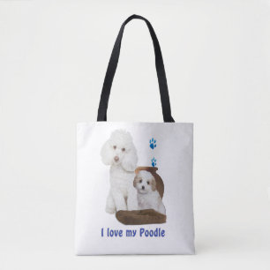Bolsa Tote Eu amo meu Poodle