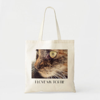 Bolsa Tote Eu amo meu saco de compras do tortie