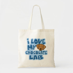Bolsa Tote Eu amo meu saco do laboratório do chocolate