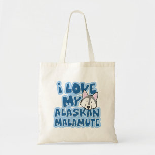 Bolsa Tote Eu amo meu saco do Malamute do Alasca