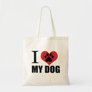 Bolsa Tote Eu amo meu travesseiro decorativo de cachorro