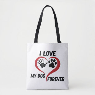 Bolsa Tote Eu amo meu travesseiro decorativo de cachorro