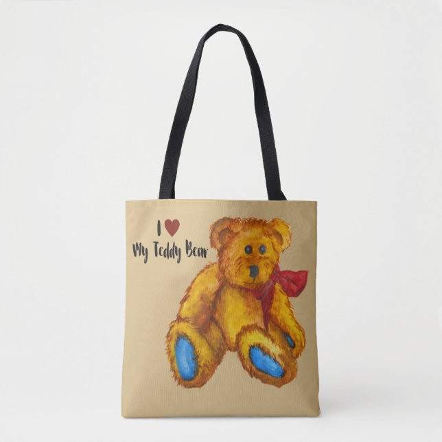 Bolsa Tote Eu Amo Meu Urso De Teddy (Frente)