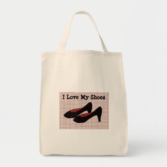 Bolsa Tote Eu Amo Meus Calçados (Frente)