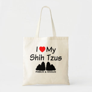 Bolsa Tote Eu Amo Meus Dois Cães Shih Tzu