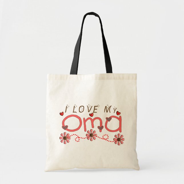 Bolsa Tote Eu amo meus presentes de OMA (Frente)