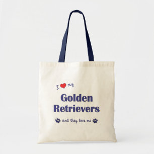 Bolsa Tote Eu amo meus Retrievers dourados (os cães