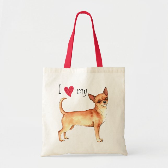 Bolsa Tote Eu amo minha chihuahua (Frente)