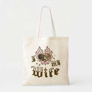 Bolsa Tote Eu Amo Minha Esposa - Brown - DingusDesign