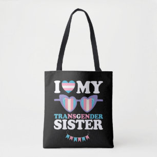 Bolsa Tote Eu Amo Minha Família Transgênero Irmã Trans LGBTQ