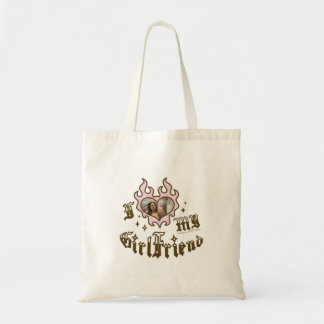 Bolsa Tote Eu Amo Minha Namorada - Marrom - DingusDesign