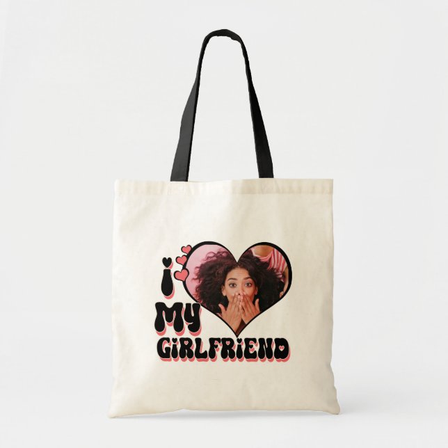 Bolsa Tote Eu Amo Minha Namorada Personalizado  (Frente)