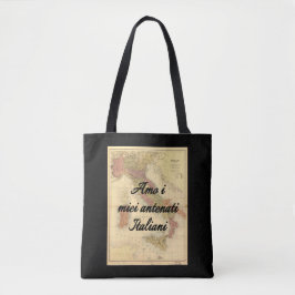 Bolsa Tote Eu amo minha sacola feita sob encomenda italiana